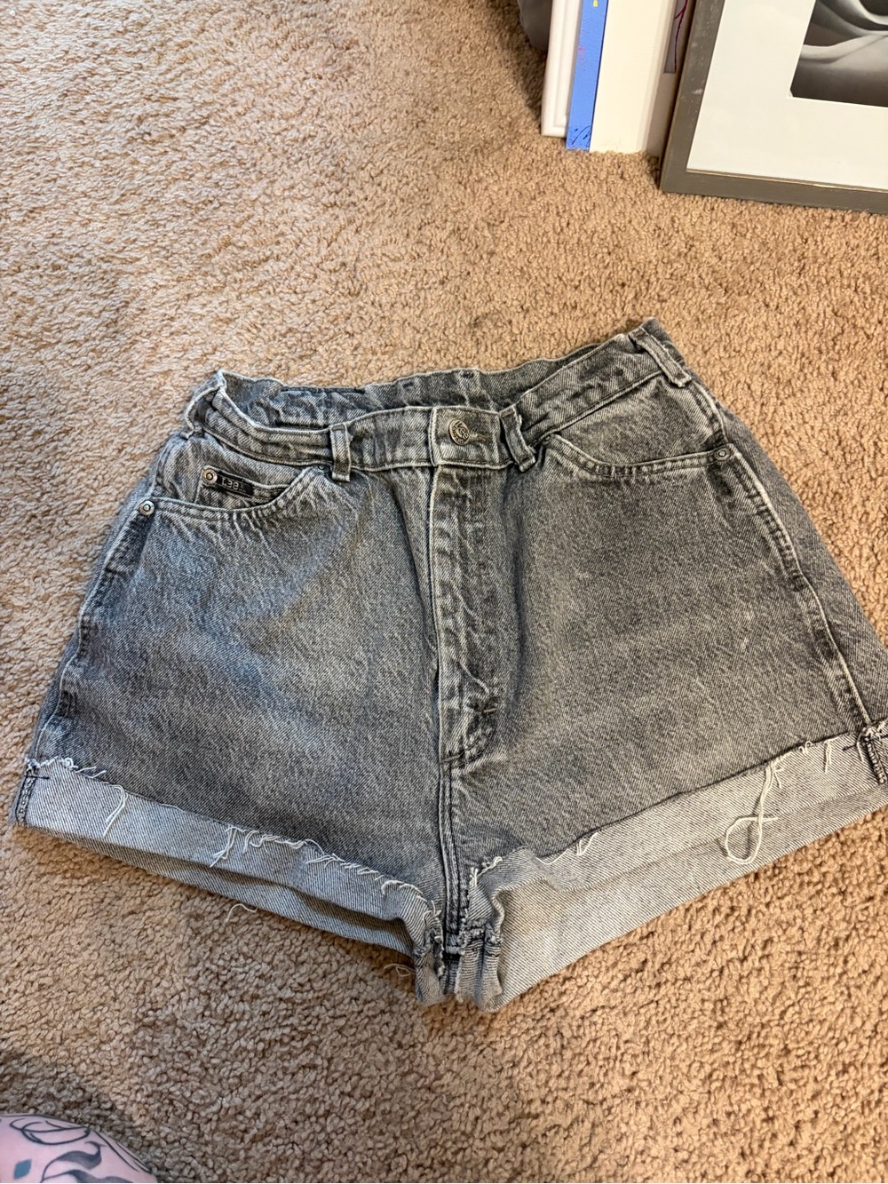 Lee Women's Washed Black High-Rise Denim Shorts